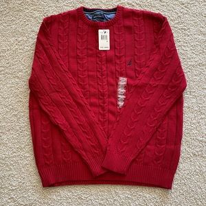 Men’s XL Nautica Red Cable Sweater
